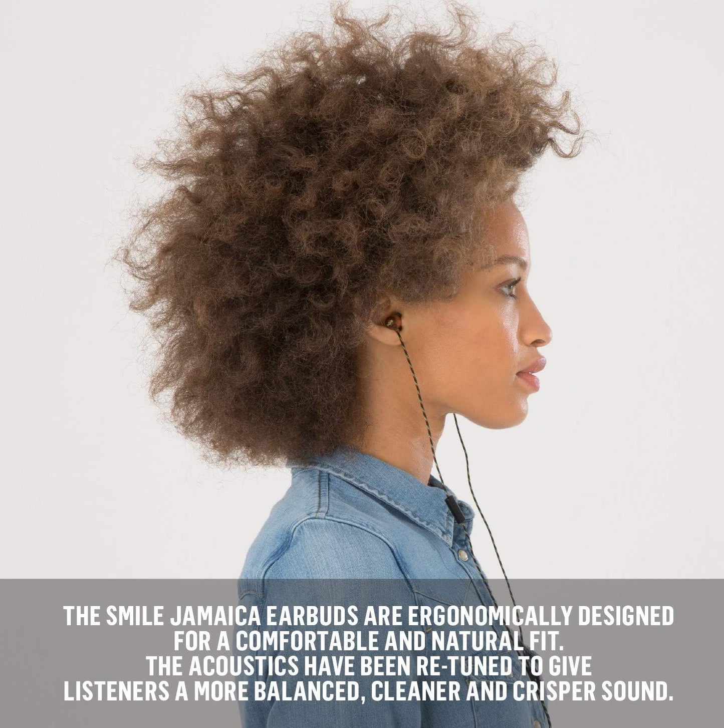 House of Marley Smile Jamaica: Wired Earphones with Microphone, Noise Isolating Design, and Sustainable Materials (Rasta)