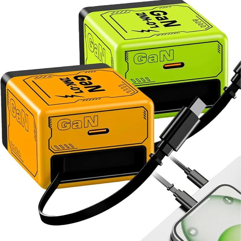 4 1 Charging Cable 120W Gan Charger Fast Charging,Retractable Phone Charger Wall Plug with Lightening and Type-C Cables,For Iphone16/15/14/13/12/11 Series, Galaxy S25 24,Android and More Smartphone Cellphone Electronic Chargers