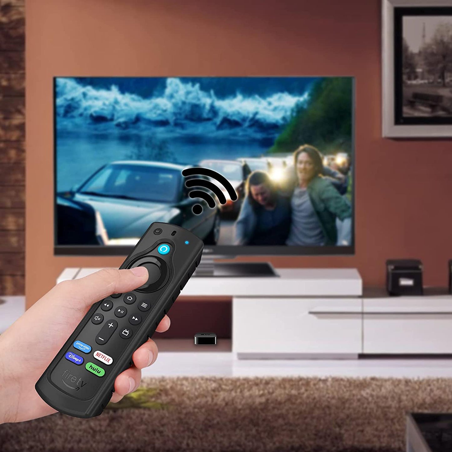 Casebot Premium Anti-Slip Silicone Remote Cover for Fire TV Stick HD/4K/Max & Alexa Voice Remote - Shockproof Protection, Black