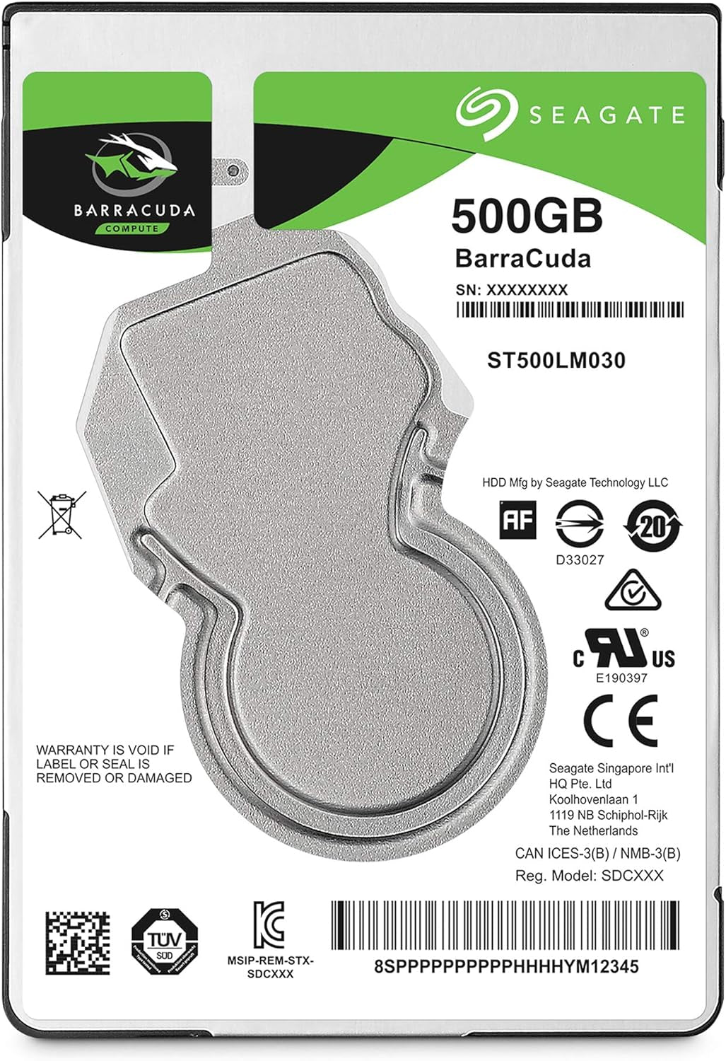 Seagate Barracuda 500GB 2.5" Internal Hard Drive - SATA 6 Gb/s, 5400 RPM for PC & Laptop - Easy Packaging (ST500LM030)