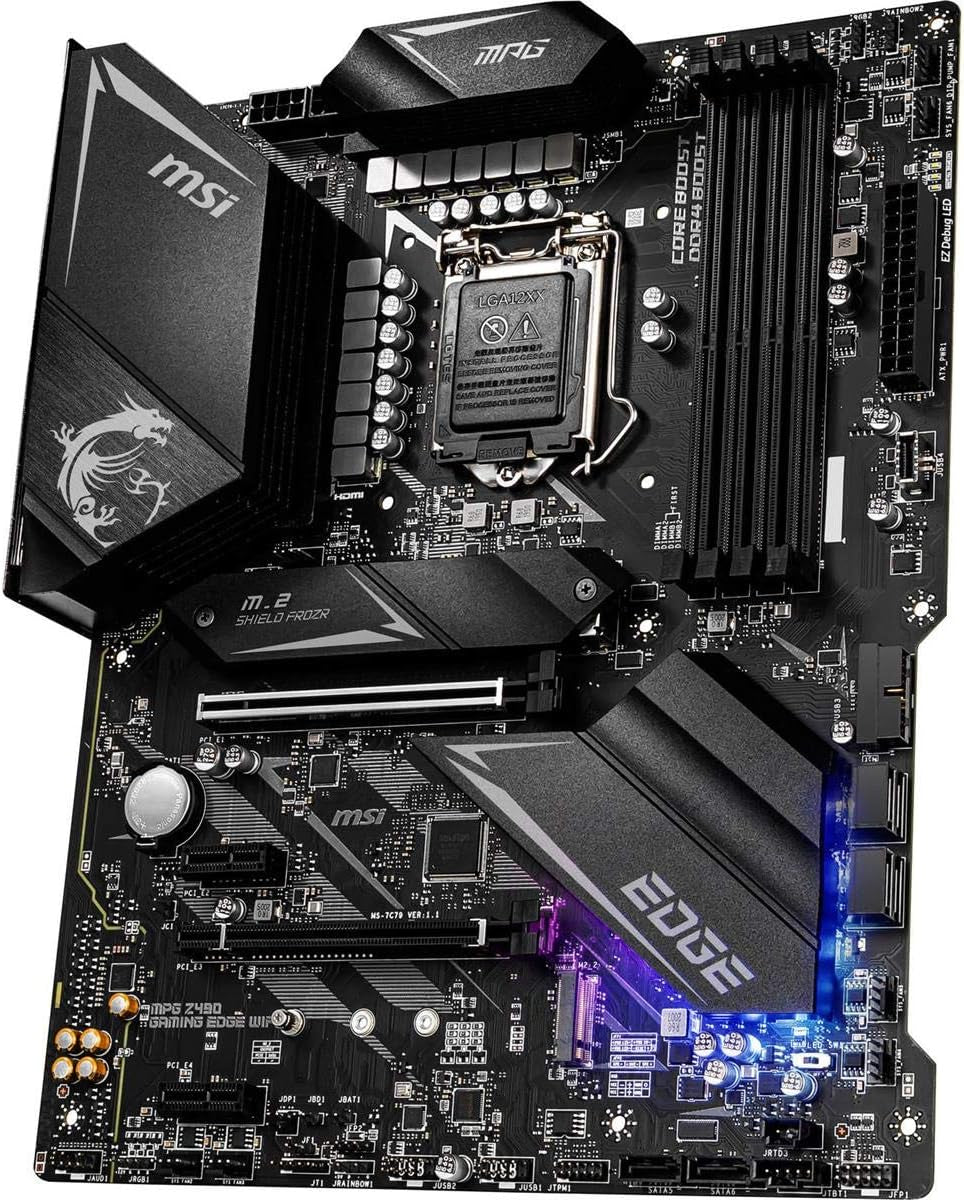 MSI MPG Z490 GAMING EDGE WIFI ATX Motherboard - Unlock Gaming Power with 10th Gen Intel, Dual M.2, Wi-Fi 6, and Mystic Light RGB!