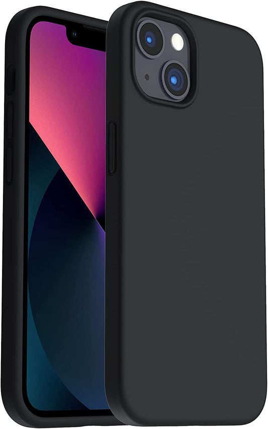 ORNARTO Black Shockproof Liquid Silicone Case for iPhone 13 - Ultimate Drop Protection & Stylish Design (6.1 Inch)