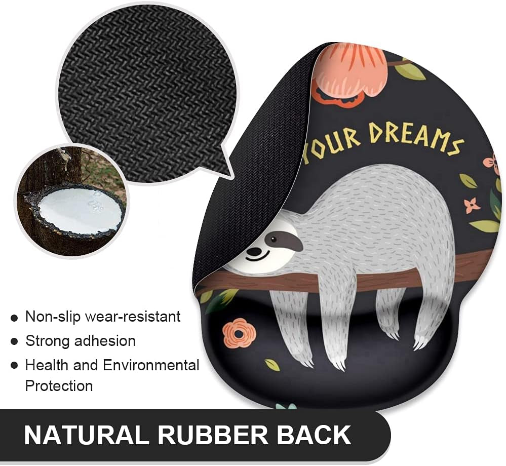 Ergonomic Adorable Sloth Mouse Pad with Non-Slip Base - Perfect for Gaming & Office Use!