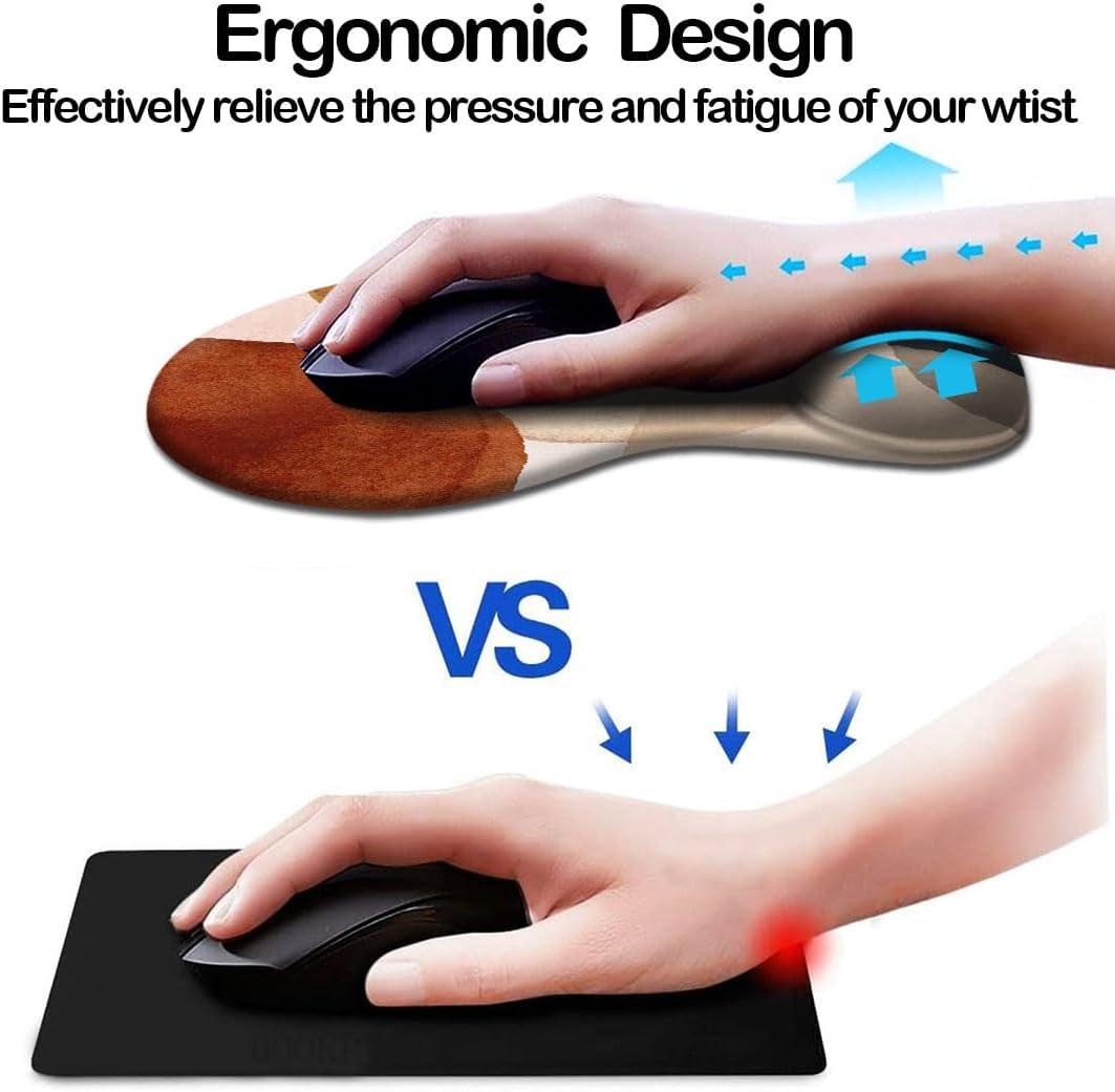 Stylish DOOKE Ergonomic Mouse Pad with Wrist Support & Coaster - Ultimate Comfort for Home Office & Study