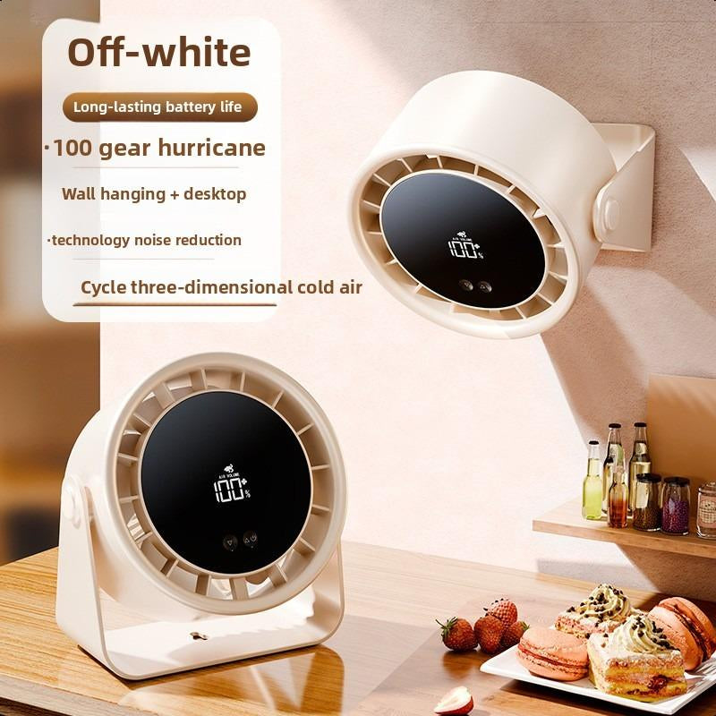 Turbo Desk Fan with USB Charging - High-Speed Air Circulation, Quiet & Portable for Home, Office, Kitchen