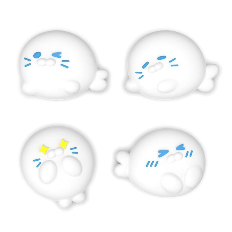 Playvital Thumb Grips for Nintendo Switch 2, Kawaii Silicone Thumbstick Caps for Joycon 2, Joystick Cover for Switch 2 Accessories - Cutie Seal Squad