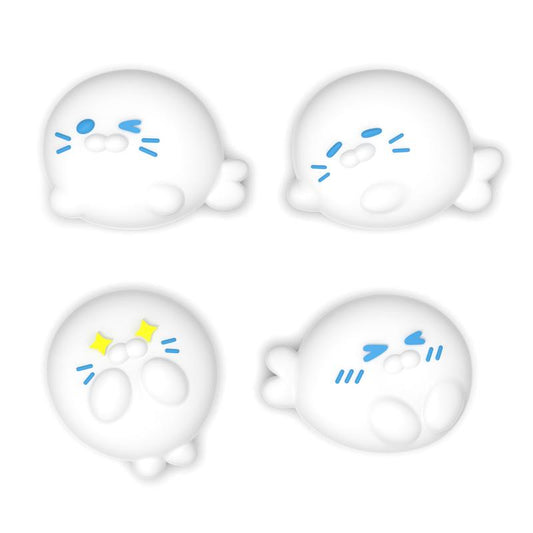 Playvital Thumb Grips for Nintendo Switch 2, Kawaii Silicone Thumbstick Caps for Joycon 2, Joystick Cover for Switch 2 Accessories - Cutie Seal Squad