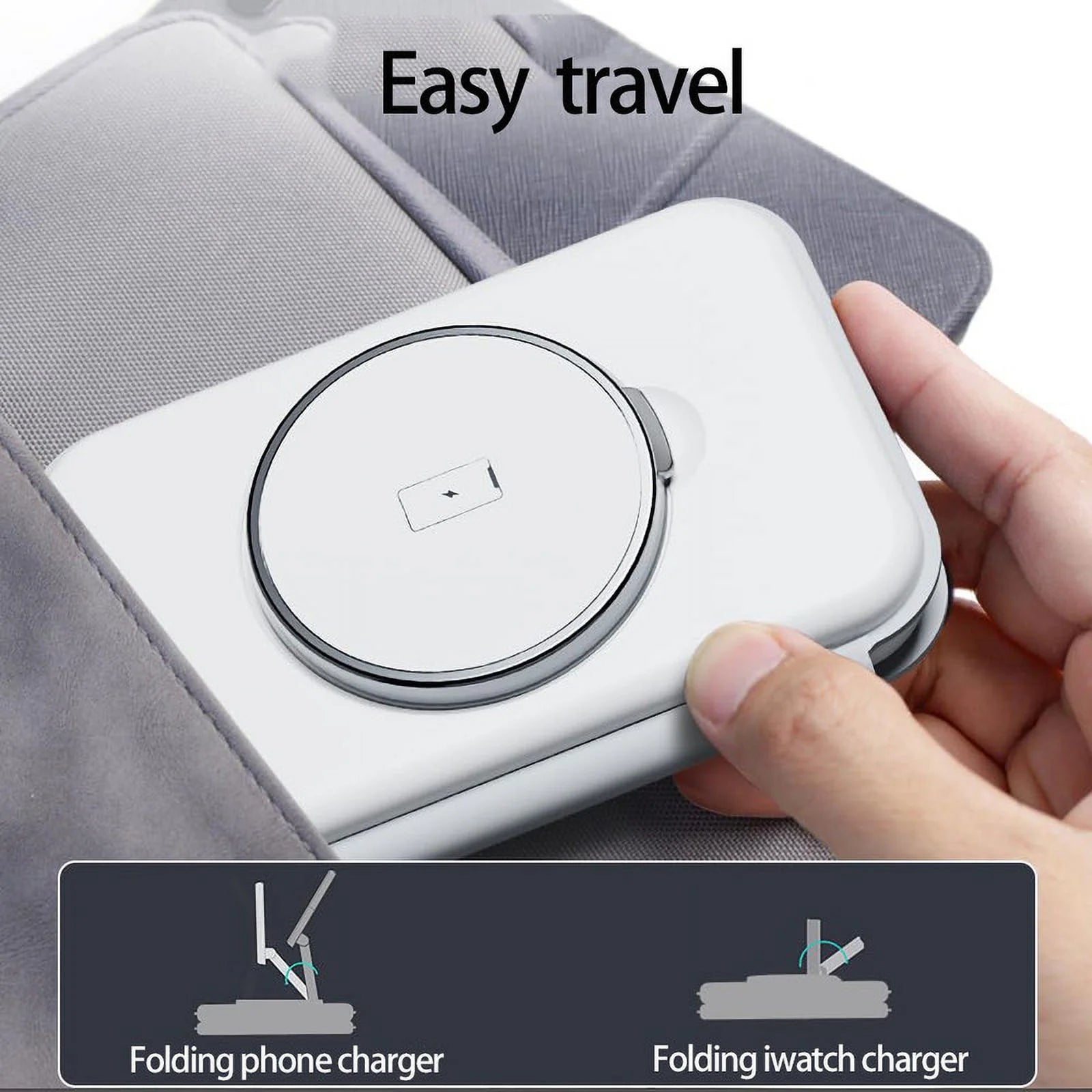 3-in-1 Wireless Charging Station Stand - Magnetic Foldable Charger for iPhone 15/14/13, AirPods Pro/3/2, and Apple Watch 2-9/SE/Ultra