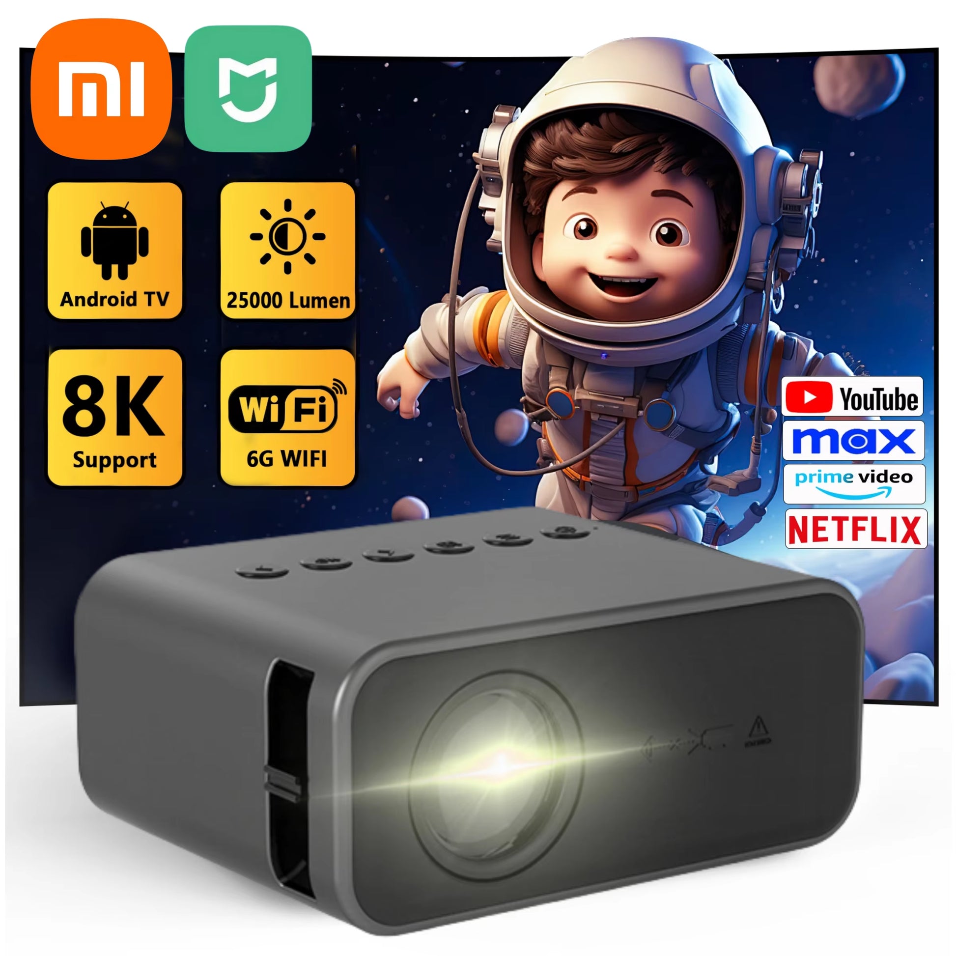 Xiaomi Mini Projector - Ultra Portable 8K HD Home Entertainment for Gaming and Movies