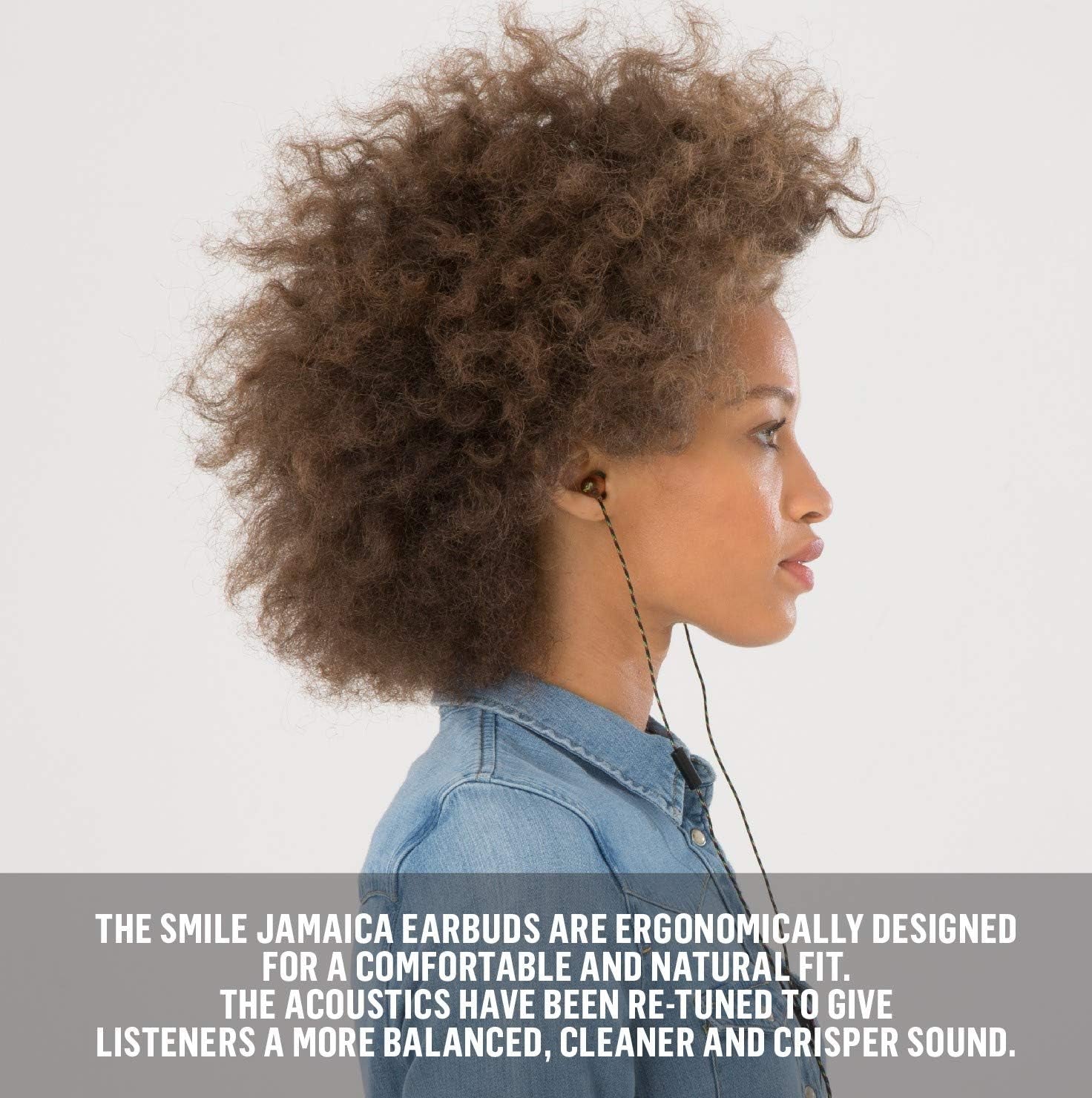 House of Marley Smile Jamaica: Wired Earphones with Microphone, Noise Isolating Design, and Sustainable Materials (Rasta)