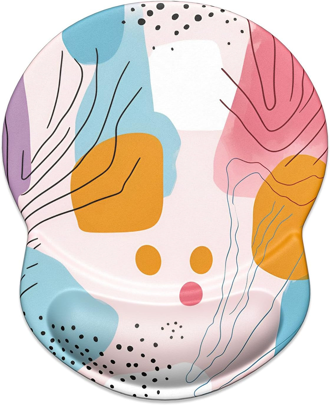 Ergonomic Mouse Pad with Gel Wrist Support - Comfort & Pain Relief for Office Use, Stylish Art Pattern (8.7 x 7.2 Inches)