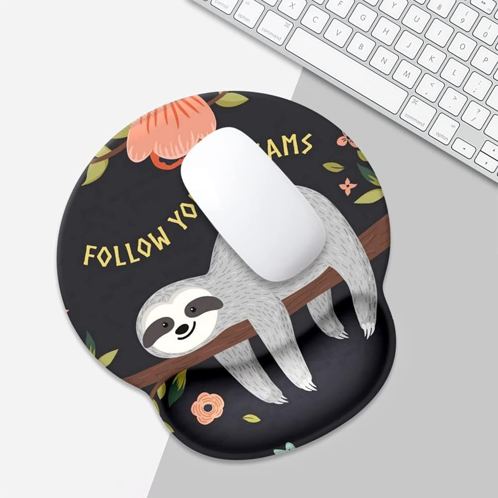 Ergonomic Adorable Sloth Mouse Pad with Non-Slip Base - Perfect for Gaming & Office Use!