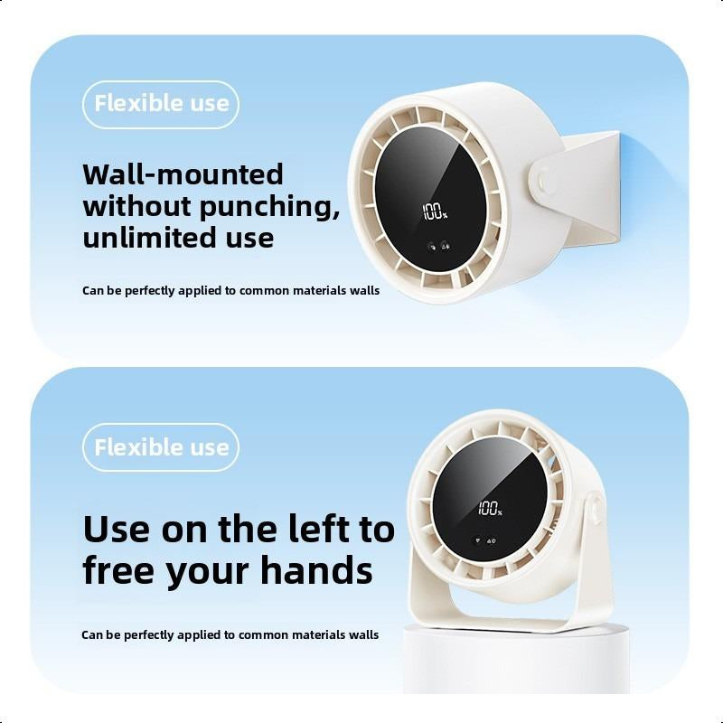 Turbo Desk Fan with USB Charging - High-Speed Air Circulation, Quiet & Portable for Home, Office, Kitchen