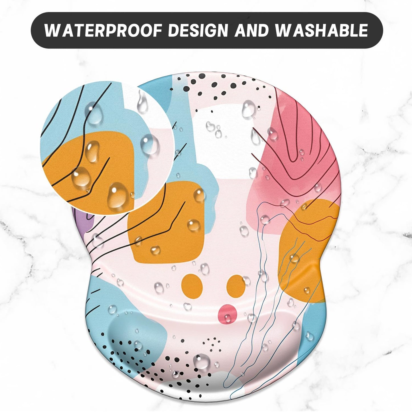 Ergonomic Mouse Pad with Gel Wrist Support - Comfort & Pain Relief for Office Use, Stylish Art Pattern (8.7 x 7.2 Inches)