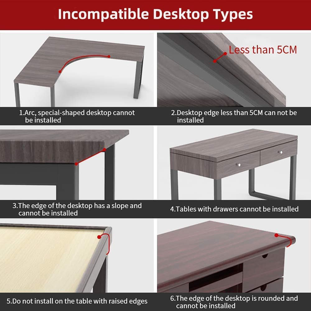 OUGIC Ergonomic Desk Extension Tray - 75x24cm Clamp-On Keyboard Drawer & Armrest Stand