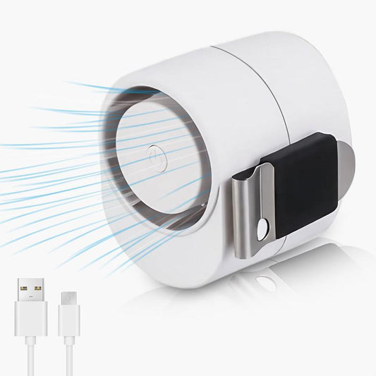 Portable Clip Mini Fan, 1600Mah Battery ,Turbo Handheld Cooling Fan Wearable Cooling Hat/Shirt/Belt Fan,Adjustable 3 Speed USB Rechargeable for Home Outdoor Camping Fishing (Summer Gift)