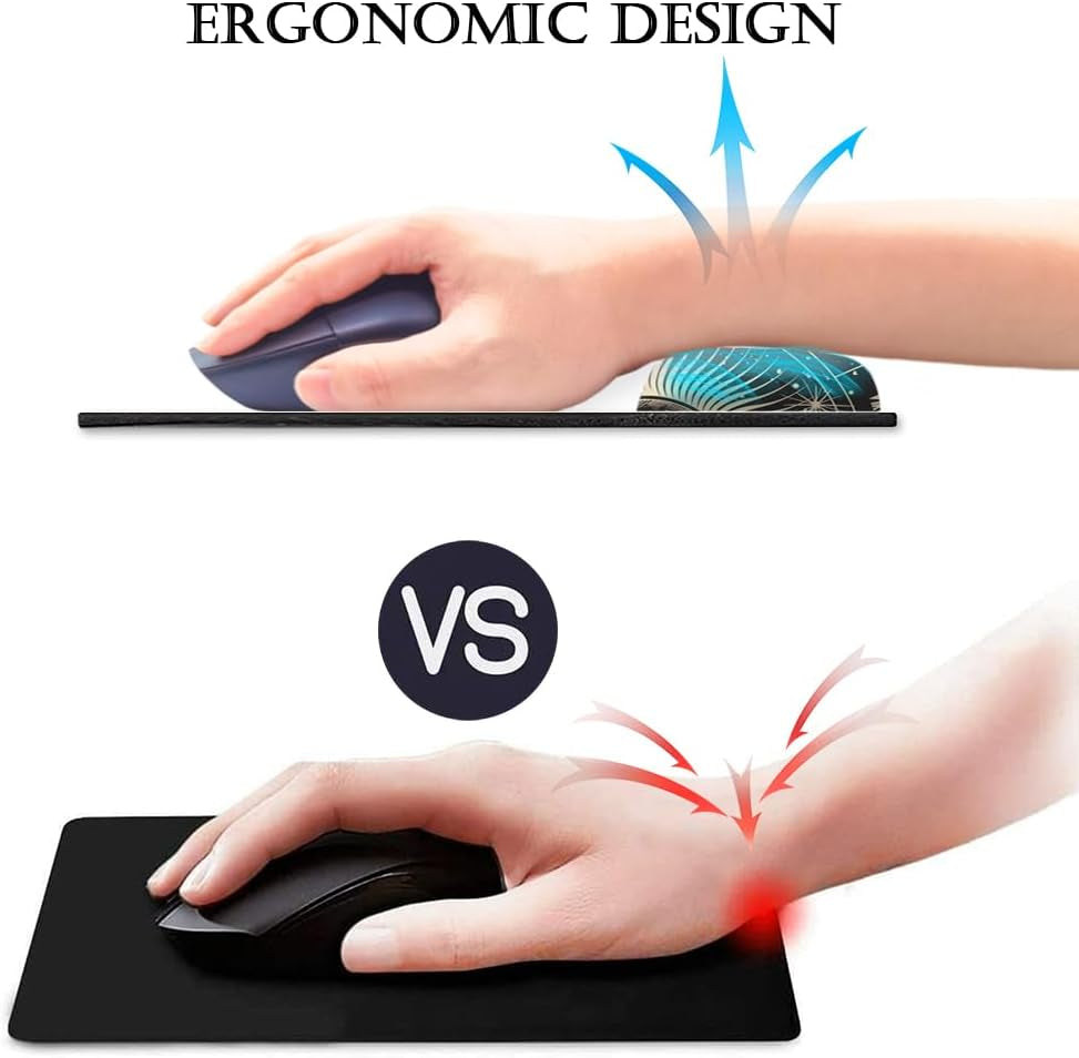 Ultimate Comfort Ergonomic Moon Phase Gel Mouse Pad with Wrist Support - Non-Slip Base for Pain Relief and Enhanced Laptop Use