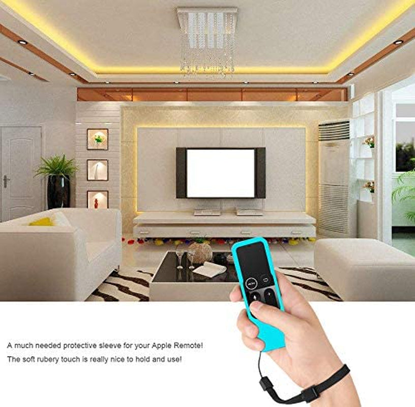 Pinowu Silicone Shockproof Sleeve Case for Apple TV 4K Remote Control - 2 Pack (Orange & Turquoise) - Lightweight & Compatible Design