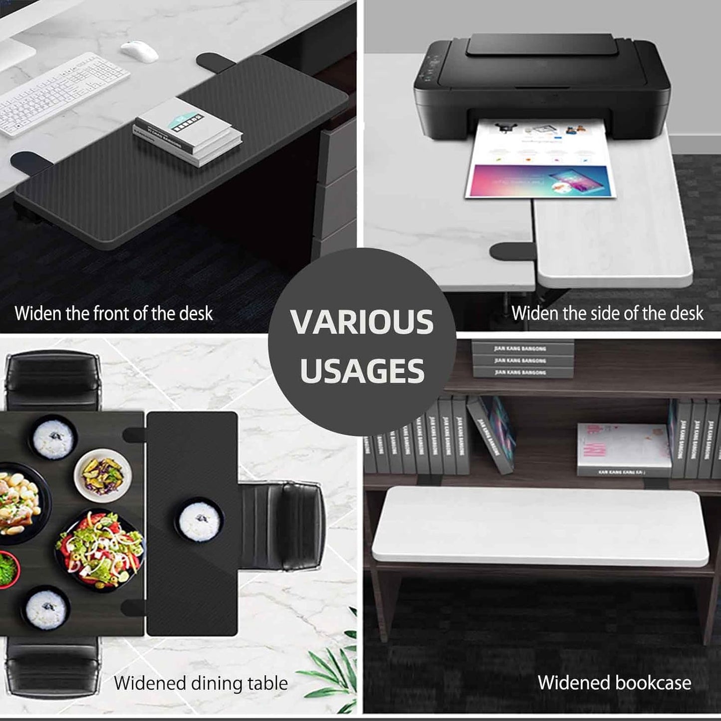 OUGIC Ergonomic Desk Extension Tray - 75x24cm Clamp-On Keyboard Drawer & Armrest Stand