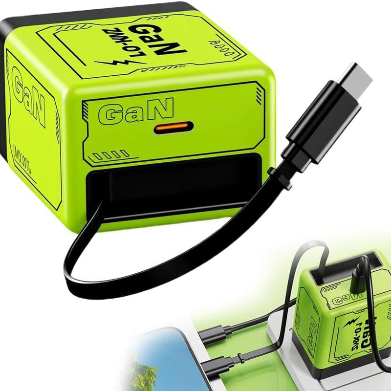 4 1 Charging Cable 120W Gan Charger Fast Charging,Retractable Phone Charger Wall Plug with Lightening and Type-C Cables,For Iphone16/15/14/13/12/11 Series, Galaxy S25 24,Android and More Smartphone Cellphone Electronic Chargers