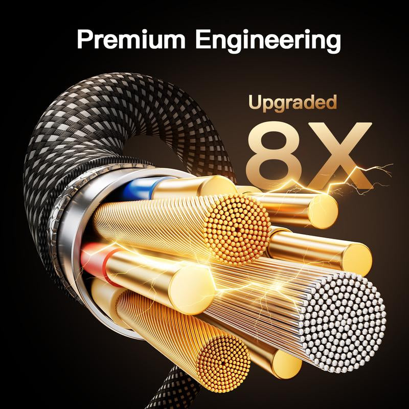 Fast Charge Magnetic Charging Cable with USB A, Type C, Lightning60W Fast Charging Anti-Tangle for Iphone 16/15, Ipad Pro, Samsung and Laptops