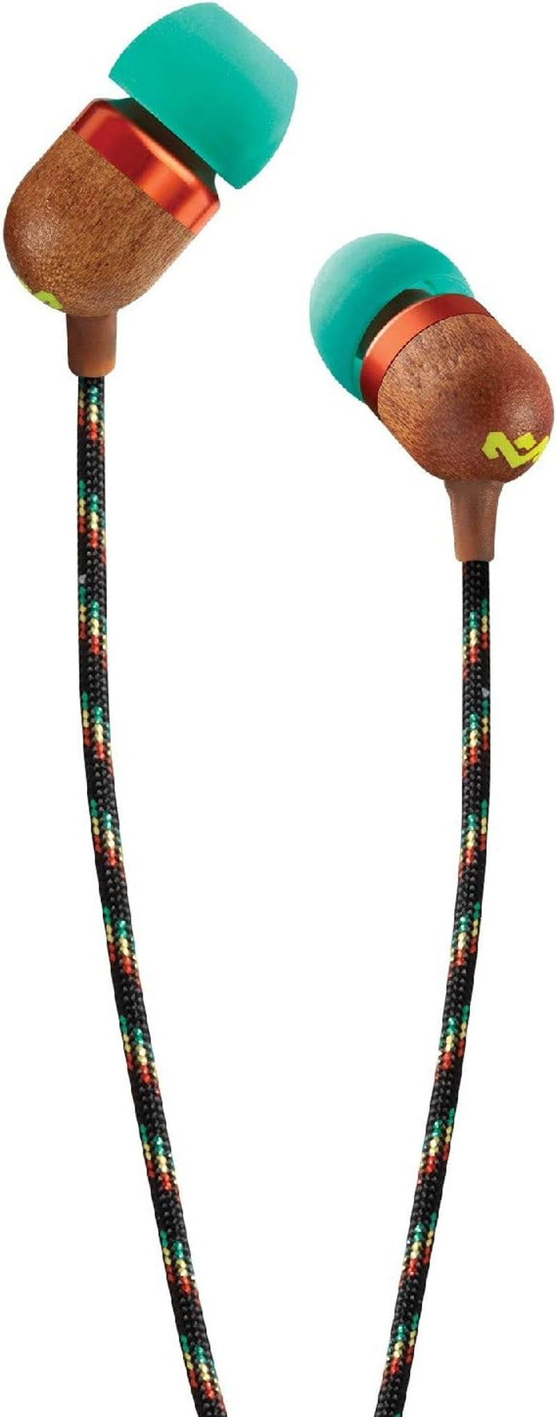 House of Marley Smile Jamaica: Wired Earphones with Microphone, Noise Isolating Design, and Sustainable Materials (Rasta)