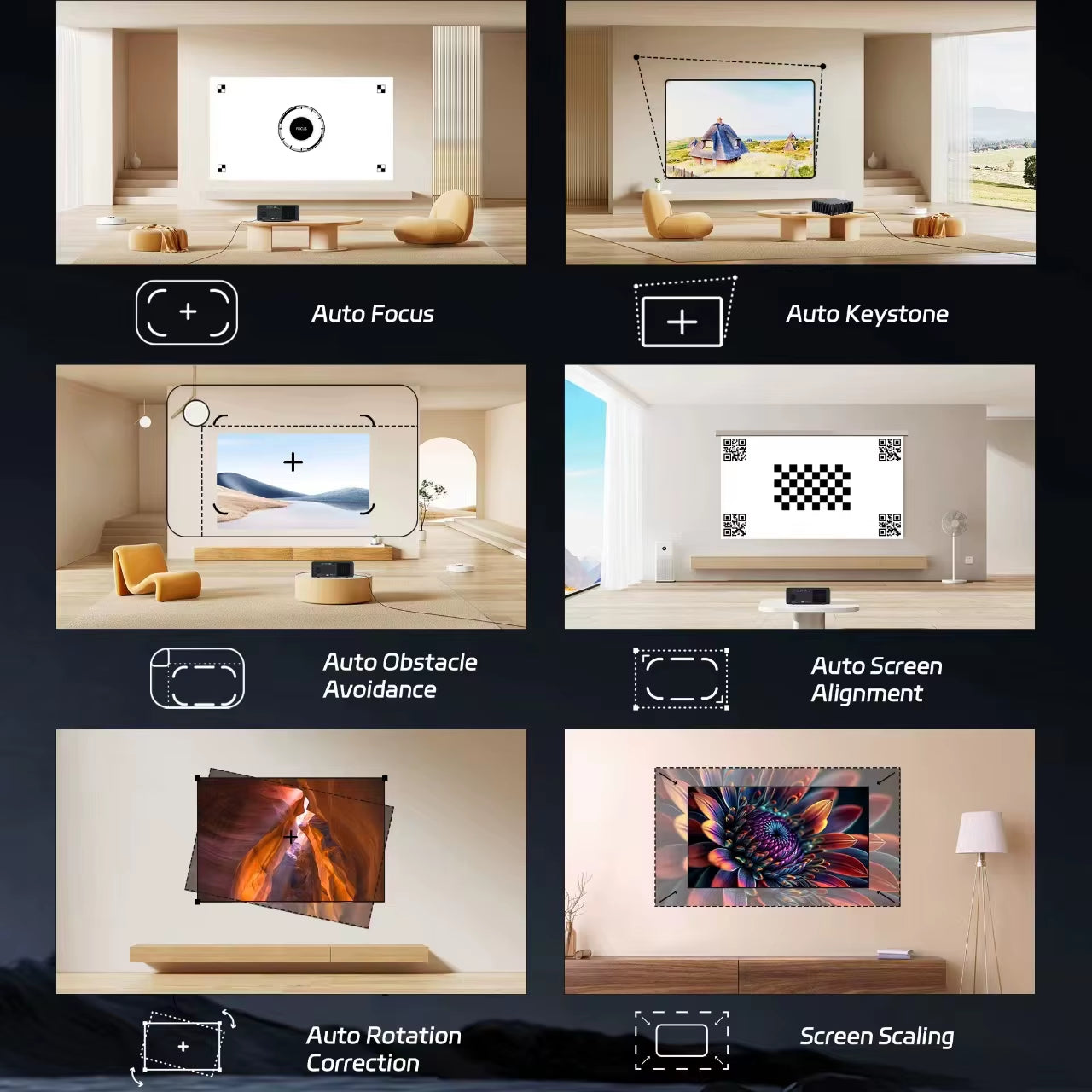 C4 PRO 1080P Full HD 4K Smart Projector - 1200 ANSI Home Theater Experience with 32GB Storage