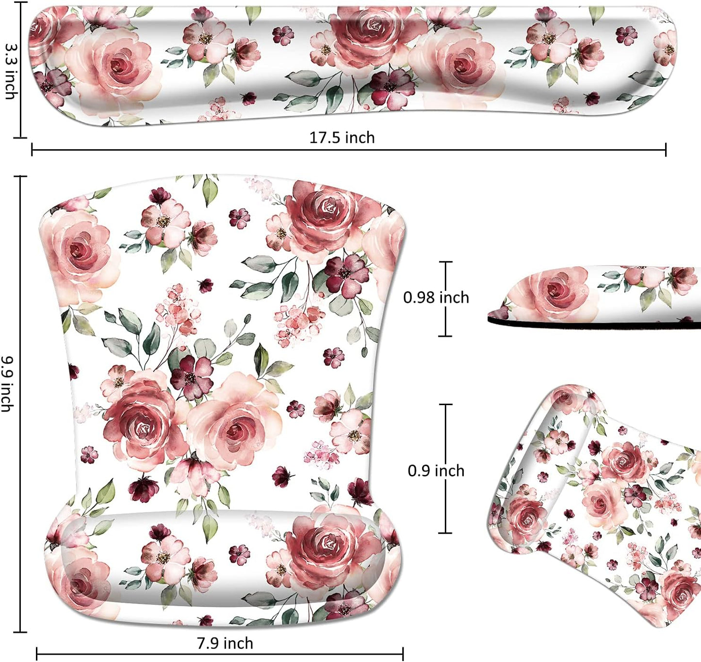 Ergonomic Peony Flower Mouse Pad & Memory Foam Wrist Rest Set – Ultimate Comfort & Pain Relief for Easy Typing