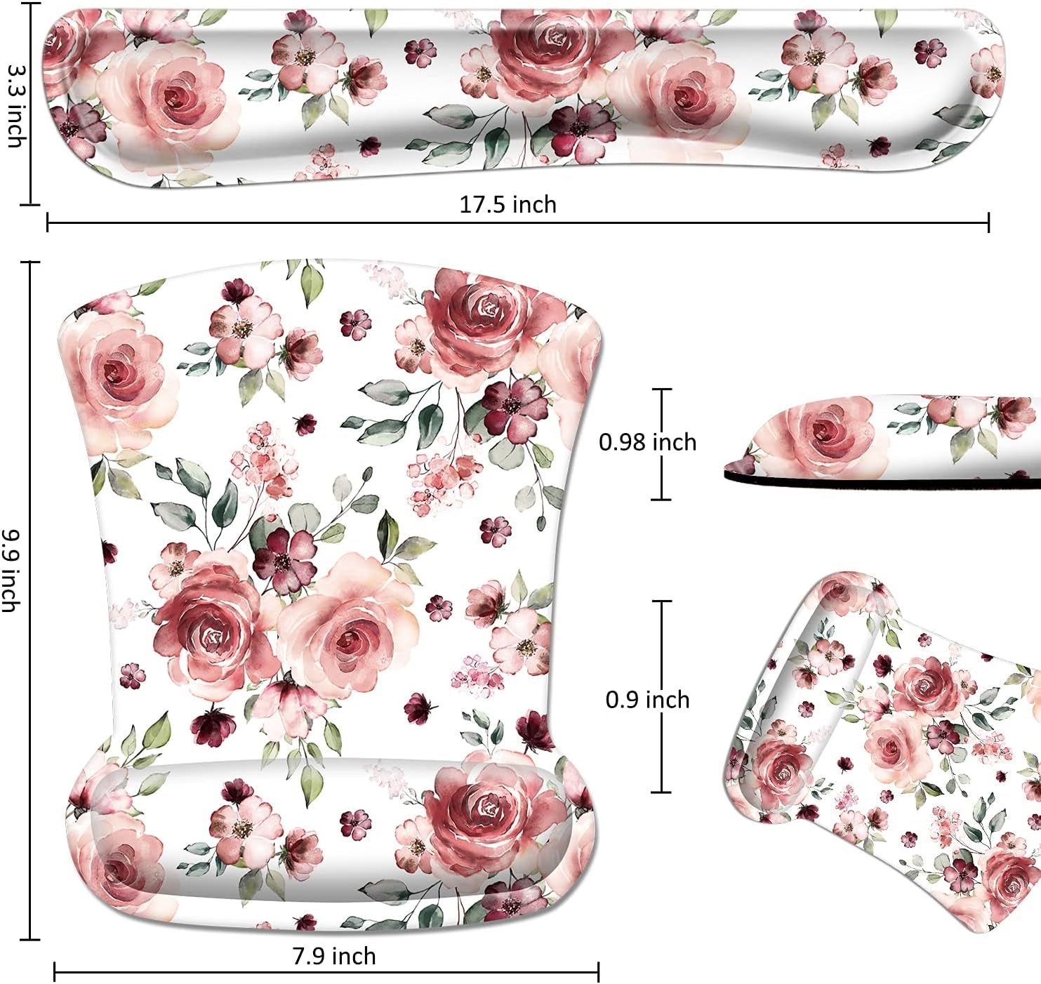 Ergonomic Peony Flower Mouse Pad & Memory Foam Wrist Rest Set – Ultimate Comfort & Pain Relief for Easy Typing