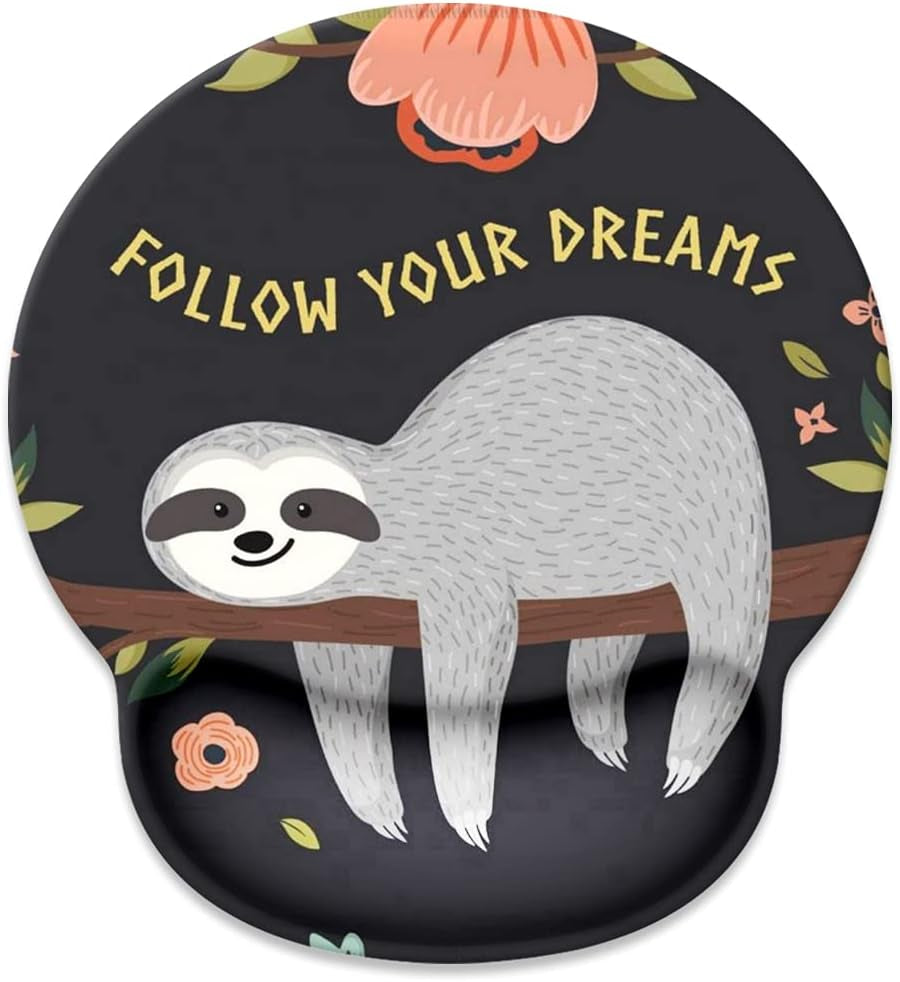 Ergonomic Adorable Sloth Mouse Pad with Non-Slip Base - Perfect for Gaming & Office Use!