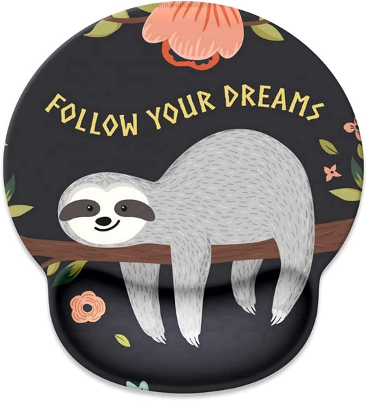 Ergonomic Adorable Sloth Mouse Pad with Non-Slip Base - Perfect for Gaming & Office Use!