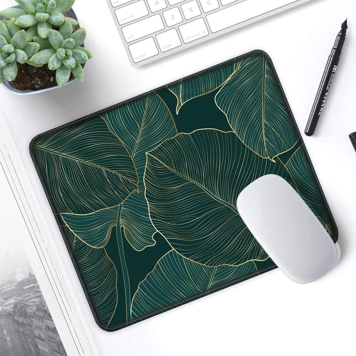ITNRSIIET Premium Mouse Pad - Non-Slip Rubber Base, Waterproof & Washable, Precision Smooth Texture, Stitched Edge - Stylish 10.2"x8.3" Palm Design