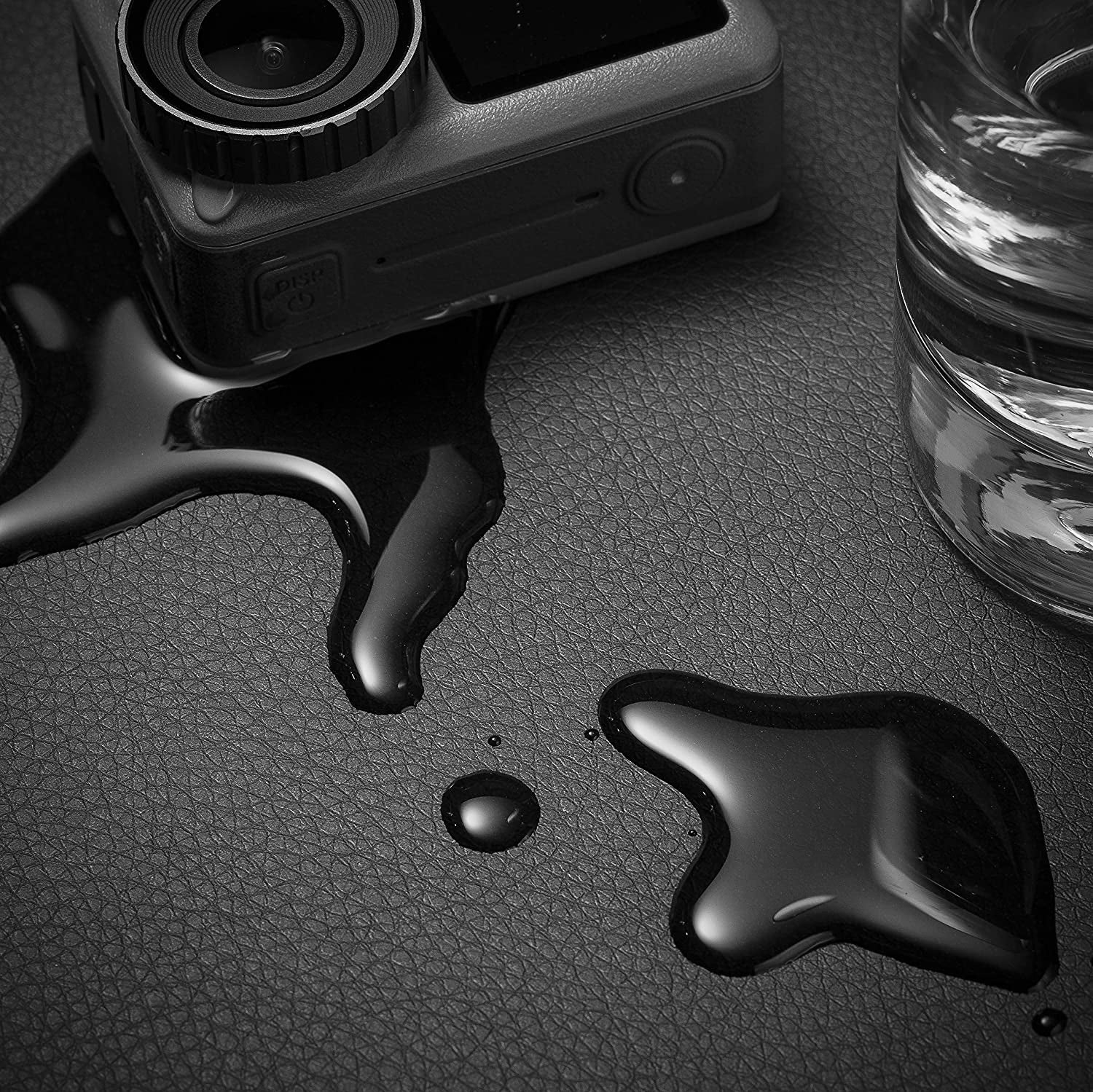 Luxurious Black Leather Desk Blotter Pad - 34" x 17", Non-Slip & Waterproof