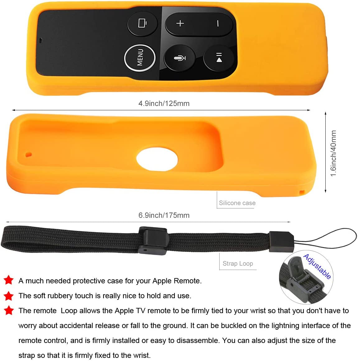 Pinowu Silicone Shockproof Sleeve Case for Apple TV 4K Remote Control - 2 Pack (Orange & Turquoise) - Lightweight & Compatible Design