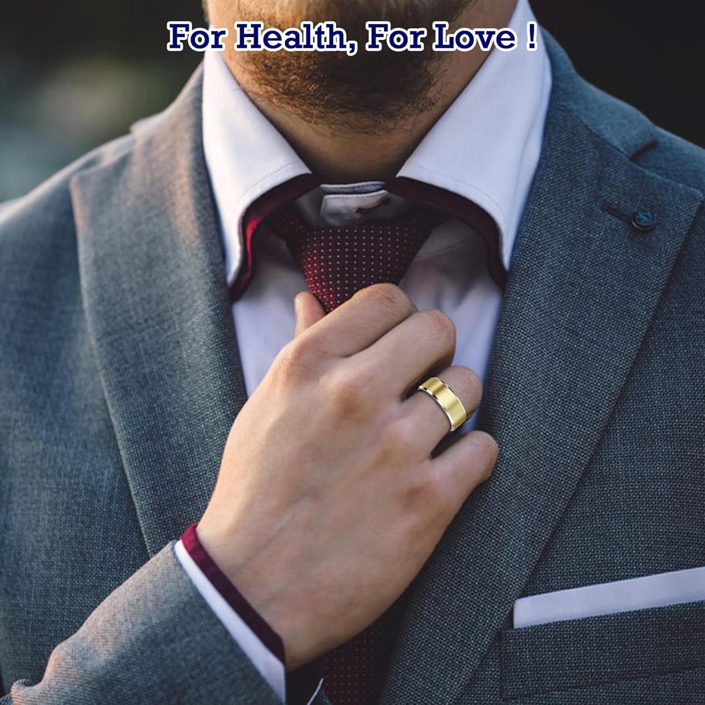 Light Gold Smart Health Tracker Ring - Waterproof Fitness Monitor with Heart Rate, Sleep Tracking, Air Gestures, and 7-Day Battery for iOS & Android (#12)