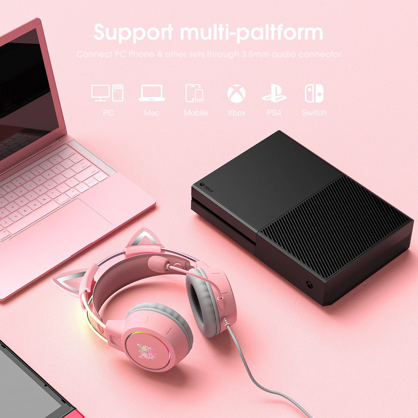 X15 Pro RGB Gaming Headset - Wired Headphones with Flexible Mic & Button Control for PC Gamers