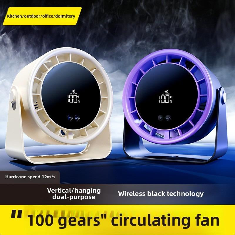 Turbo Desk Fan with USB Charging - High-Speed Air Circulation, Quiet & Portable for Home, Office, Kitchen