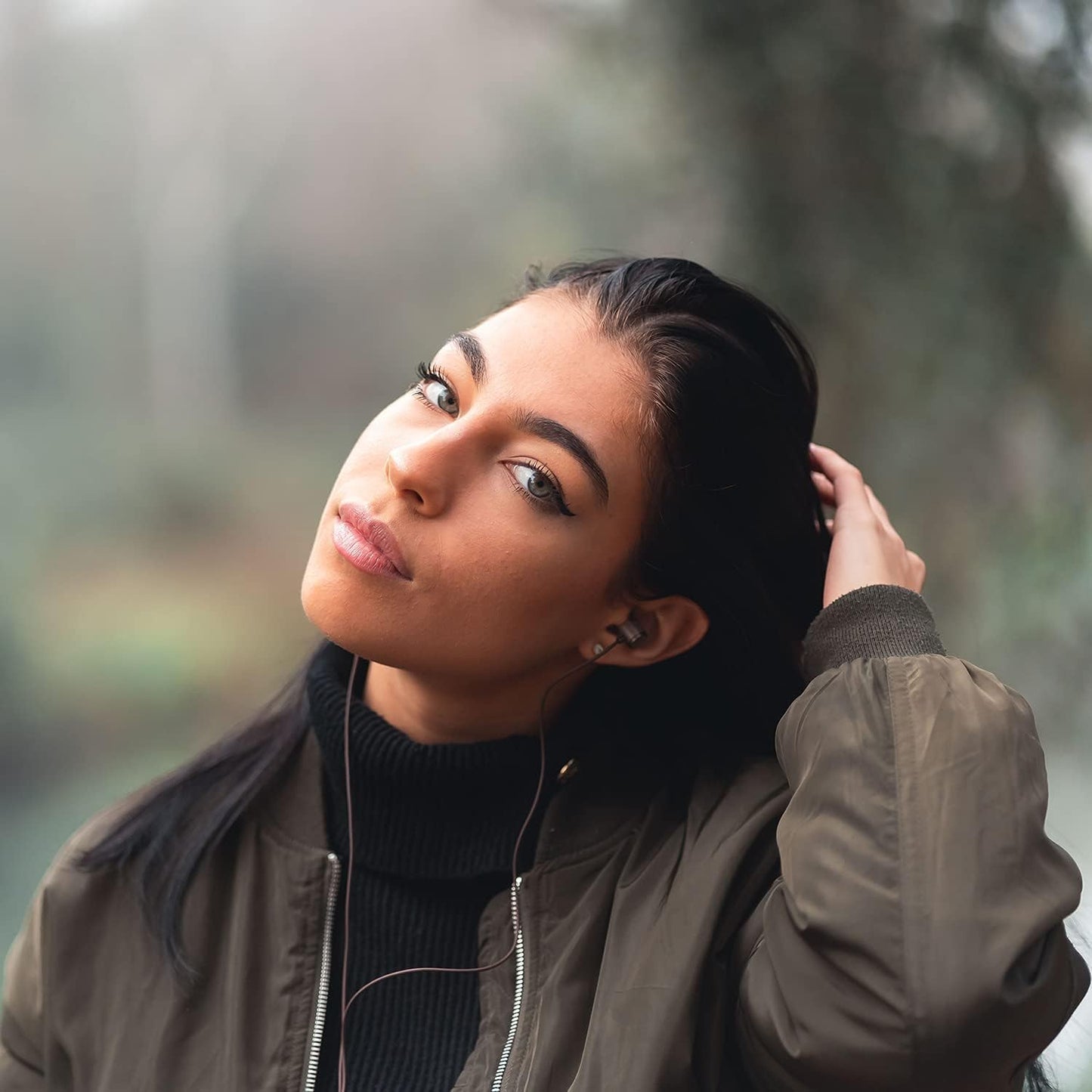 LUDOS Ultra Wired Earbuds - Comfortable Noise-Isolating Earphones with Microphone, Memory Foam for Kids & Adults, 5-Year Warranty, Perfect for iPhone & Samsung - Brown