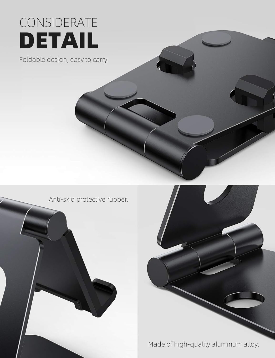 Lamicall Adjustable Phone & Tablet Stand - Versatile Foldable Dock for iPad, Switch & Smartphones (4-10 inches)