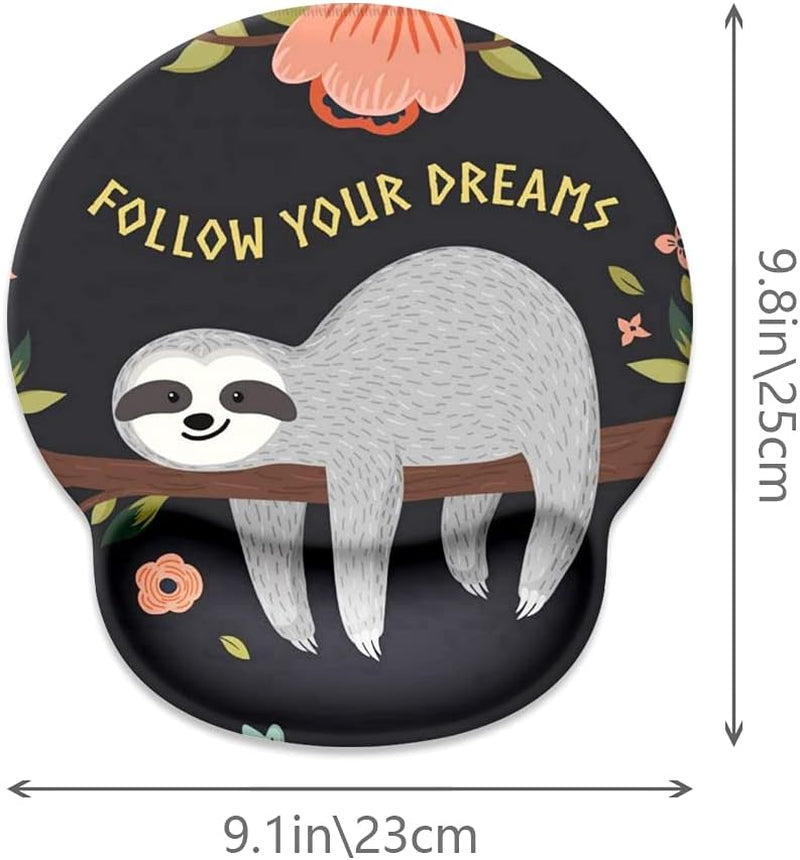 Ergonomic Adorable Sloth Mouse Pad with Non-Slip Base - Perfect for Gaming & Office Use!