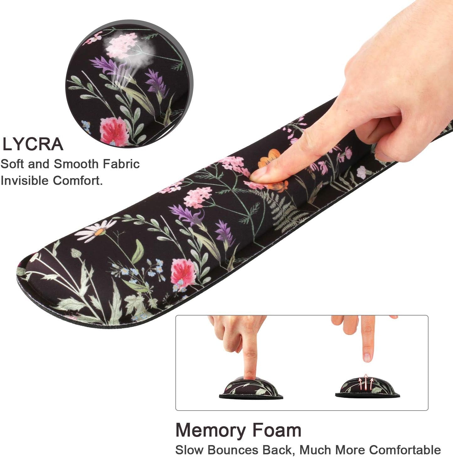 Enhance Comfort with Icasso Memory Foam Mouse Pad and Keyboard Wrist Rest - Relieve Wrist Pain for Effortless Typing (B-Weeds)