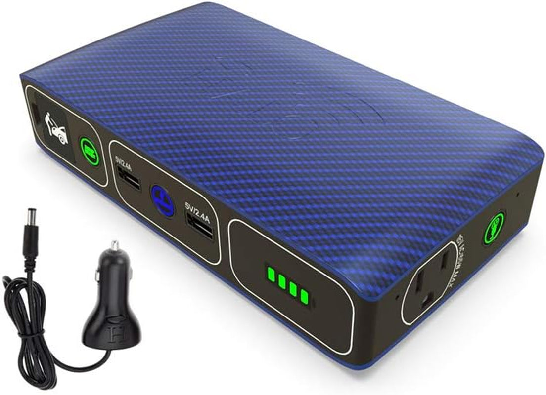 HALO Bolt 44400mAh Wireless Power Bank - Portable Charger & Car Jump Starter for Laptops & Phones with AC Outlet - Stylish Blue Graphite Design