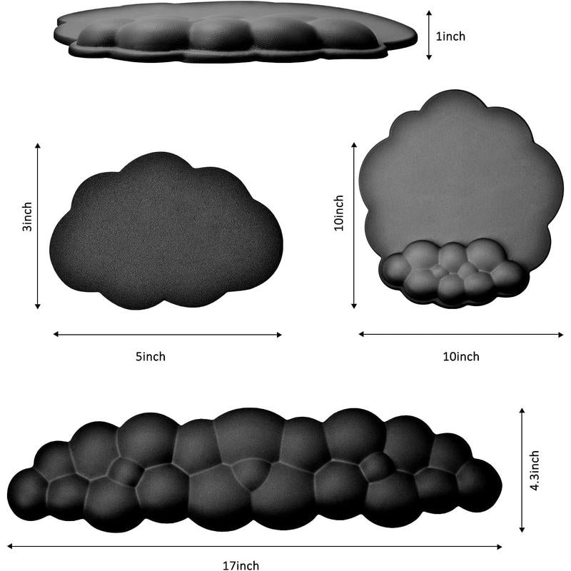 Keyboard Wrist Rest Set for Computer Cloud Shape Cute Mouse Pad with Support Gaming Ergonomic Arm Home and Office Desk Laptop