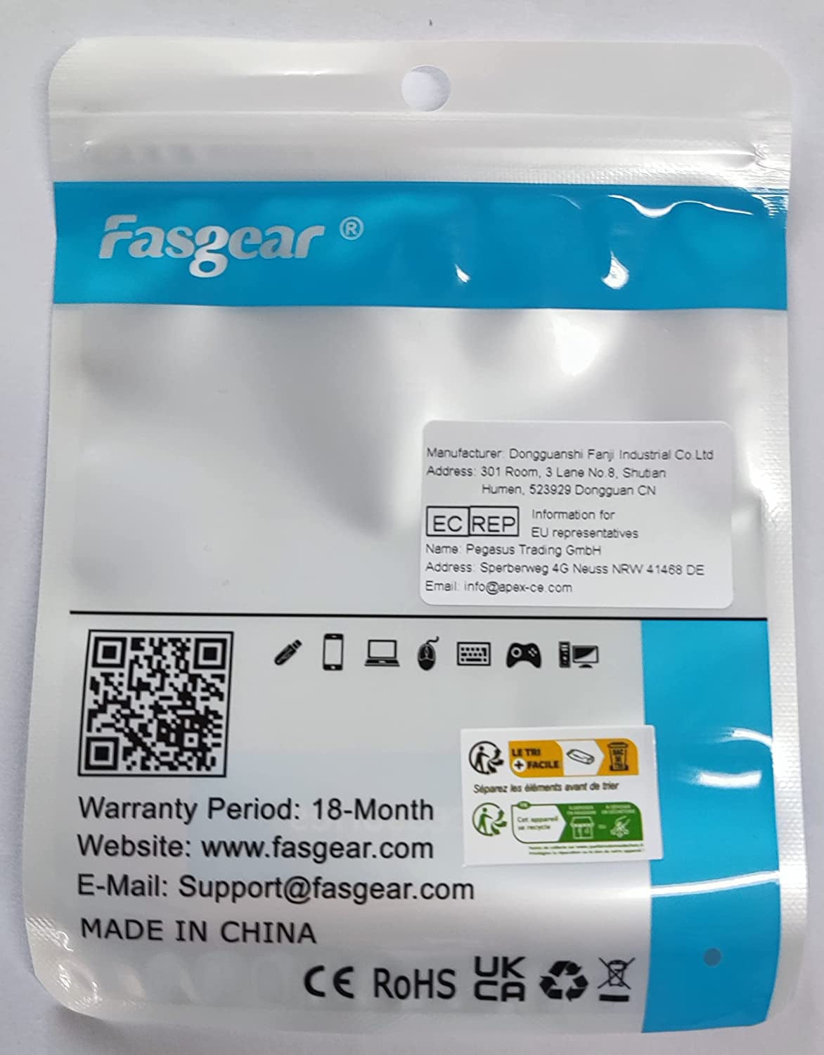 Fasgear 1.6Ft USB C to USB C Cable - 100W Fast Charging, 10Gbps USB 3.1 Gen 2, 5A Power Delivery, E-Marker Chip - Compatible with Macbook, Galaxy S21, iPad Air, Pixel 5/4/XL, Red