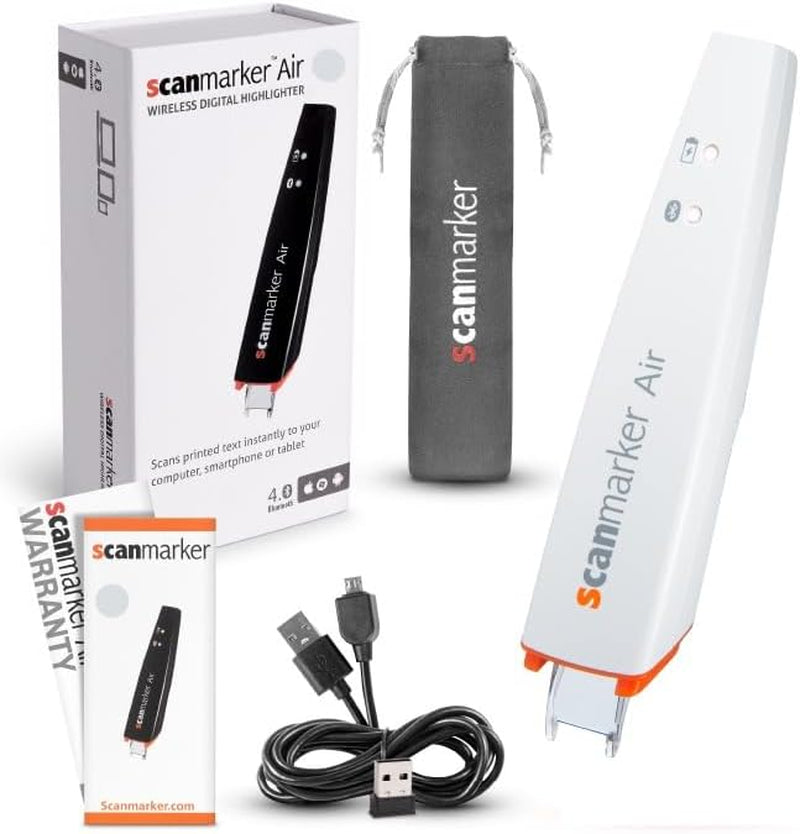 Scanmarker Air: The Ultimate Electronic Translation & Reading Pen for Students, Professionals, and Dyslexia – Compatible with Mac, Windows, iOS & Android (White)
