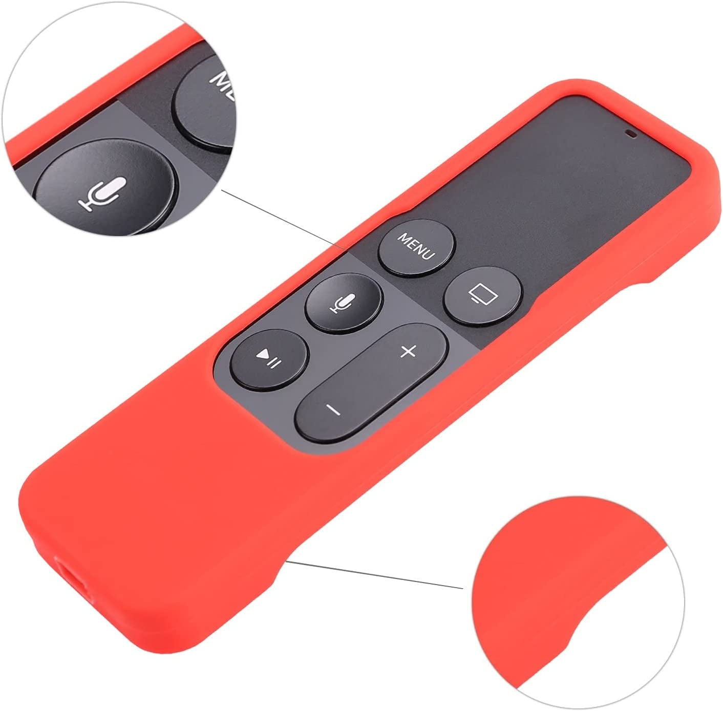 Stylish Akwox Rose Red Siri Remote Case with Lanyard for Apple TV (4th/5th Gen) - Ultimate Protection & Convenience!