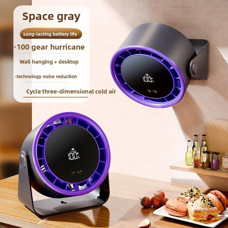 Turbo Desk Fan with USB Charging - High-Speed Air Circulation, Quiet & Portable for Home, Office, Kitchen