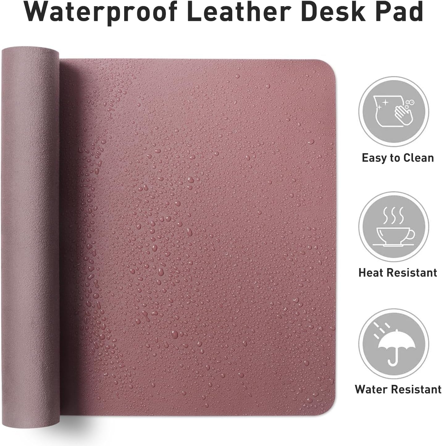 Elevate Your Workspace with a Chic Dark Pink Leather Desk Pad - Non-Slip, Waterproof & Perfectly Versatile (23.6" x 13.7")