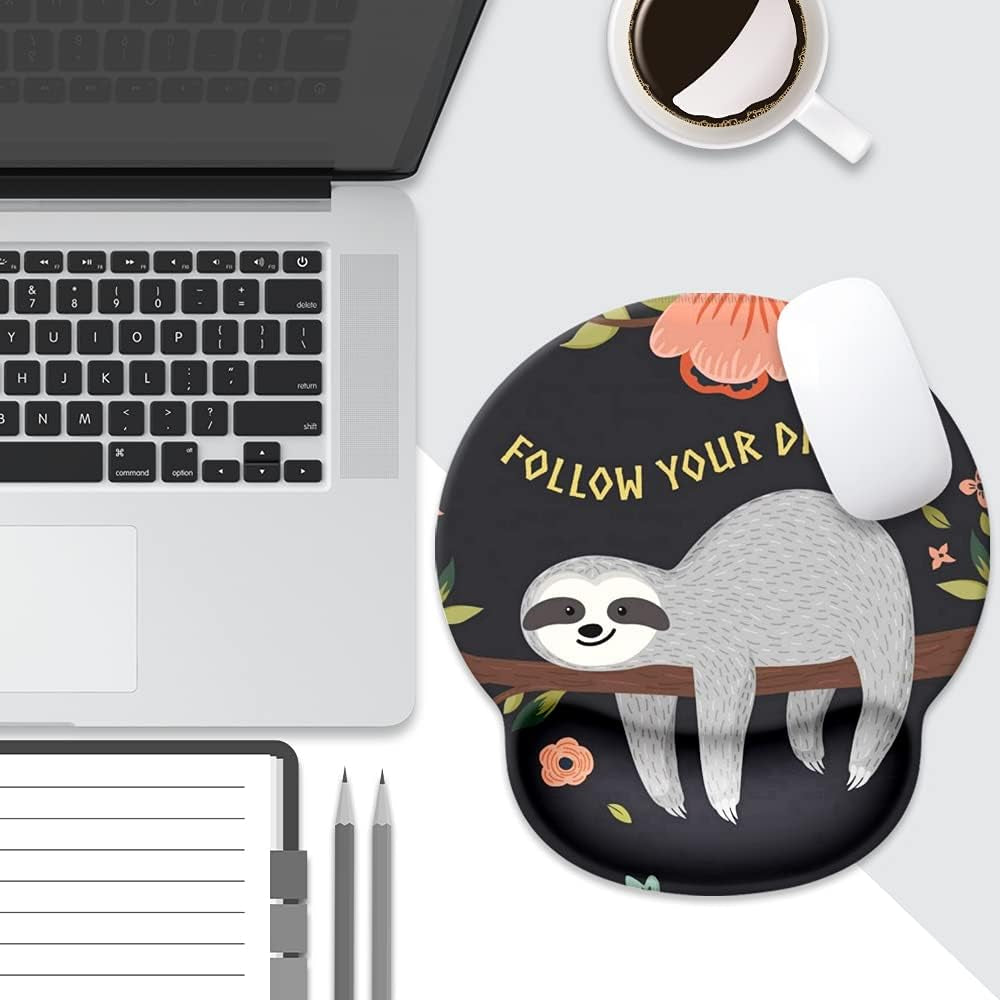 Ergonomic Adorable Sloth Mouse Pad with Non-Slip Base - Perfect for Gaming & Office Use!