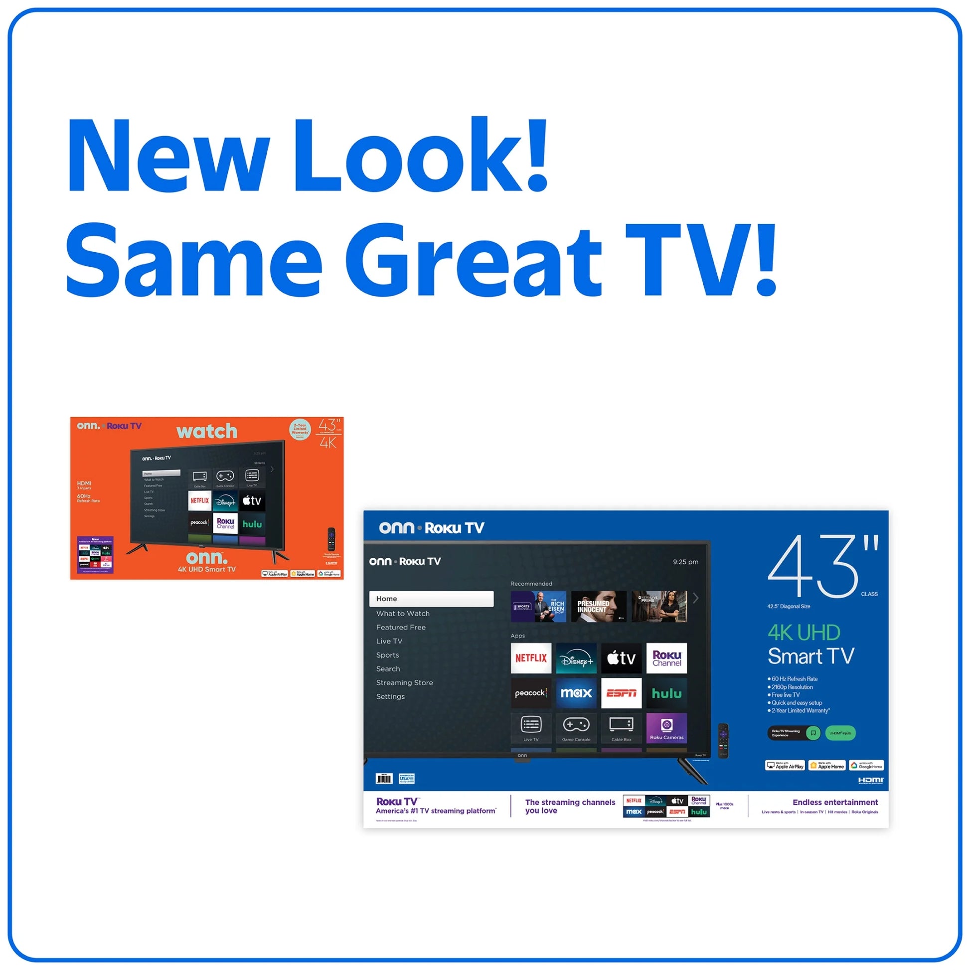 43” Class 4K UHD (2160P) LED Roku Smart Television HDR (100012584)